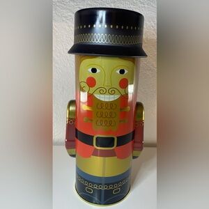 Neiman Marcus Vintage Nutcracker Soldier Christmas Holiday Tin Canister 11"